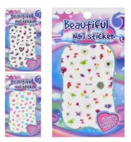 Косметика наліпки на нігті квіти 12 штук 3 види FG22120776B Косметика наліпки на нігті квіти 12 штук 3 види FG22120776B