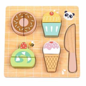 Гра деревяна на липучці солодощі 4 штуки ніж ігрове поле HP022