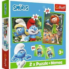 Пазли 2 в 1 + Мемо Смурфикам весело Trefl 93656