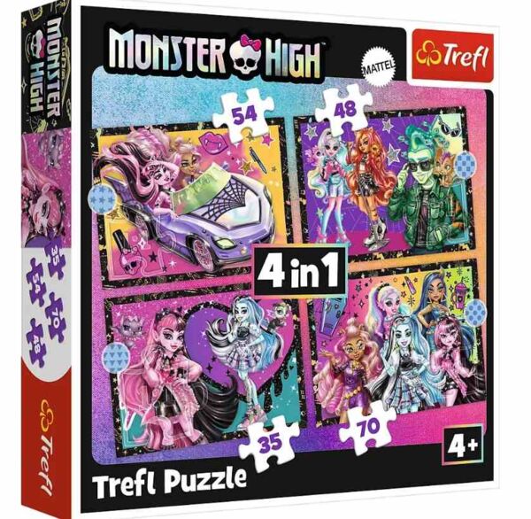 Пазли 4 в 1 Напружений день Монстр Хай Trefl 34655 Ціна (цена) 227.20грн. | придбати  купити (купить) Пазли 4 в 1 Напружений день Монстр Хай Trefl 34655 доставка по Украине, купить книгу, детские игрушки, компакт диски 0