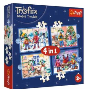 Пазли 4 в 1 У Трефликів йде сніг Сім'я Трефликів Trefl 34657