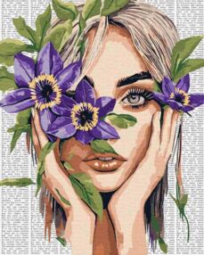 Розпис по номерах 40х50 КНО8582 Клематіс "Ідейка"