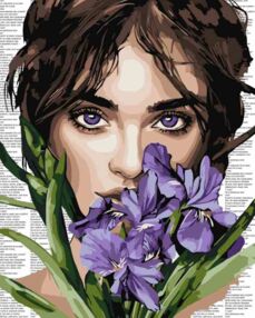 Розпис по номерах 40х50 КНО8593 Фіолетові іриси "Ідейка"