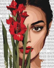 Розпис по номерах 40х50 КНО8594 Червоні гладіолуси "Ідейка"