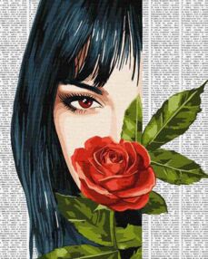 Розпис по номерах 40х50 КНО8610 Червона троянда "Ідейка"