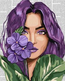 Розпис по номерах 40х50 КНО8611 Фіалки "Ідейка"