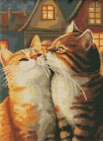 Алмазна мозаїка 30х40 АМО8173 Закохані котики "Ідейка"