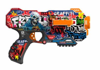 Іграшковий Пістолет автоматичний з барабаном та м'якими набоями 12 штук Графіті ВН151