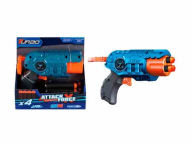 Іграшковий Пістолет механічний з барабаном та м'якими набоями 4 штук Білий ВН301