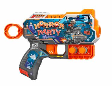 Іграшковий Пістолет механічний з м'якими набоями 6 штук Вечірка жахів ВН121