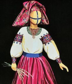 Розпис по номерах 40х50 AH1142 Господарка на чорному фоні "Strateg"