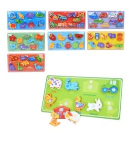 Деревяна іграшка рамка вкладиш на липучці 9 фігур 8 видів MD 1987