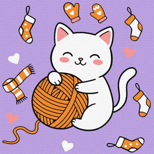 Розпис по номерах 25х25 КНО1235 Котик і клубочок 3 Ідейка Ціна (цена) 114.80грн. | придбати  купити (купить) Розпис по номерах 25х25 КНО1235 Котик і клубочок 3 Ідейка доставка по Украине, купить книгу, детские игрушки, компакт диски 0