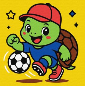 Розпис по номерах 25х25 КНО1284 Черепашка грає у футбол "Ідейка"