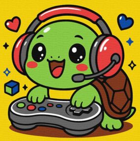 Розпис по номерах 25х25 КНО1287 Черепашка геймер "Ідейка"