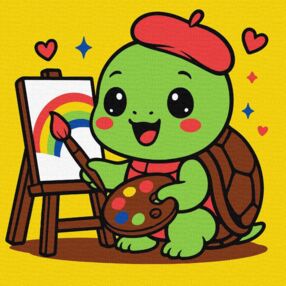 Розпис по номерах 25х25 КНО1296 Черепашка художник "Ідейка"