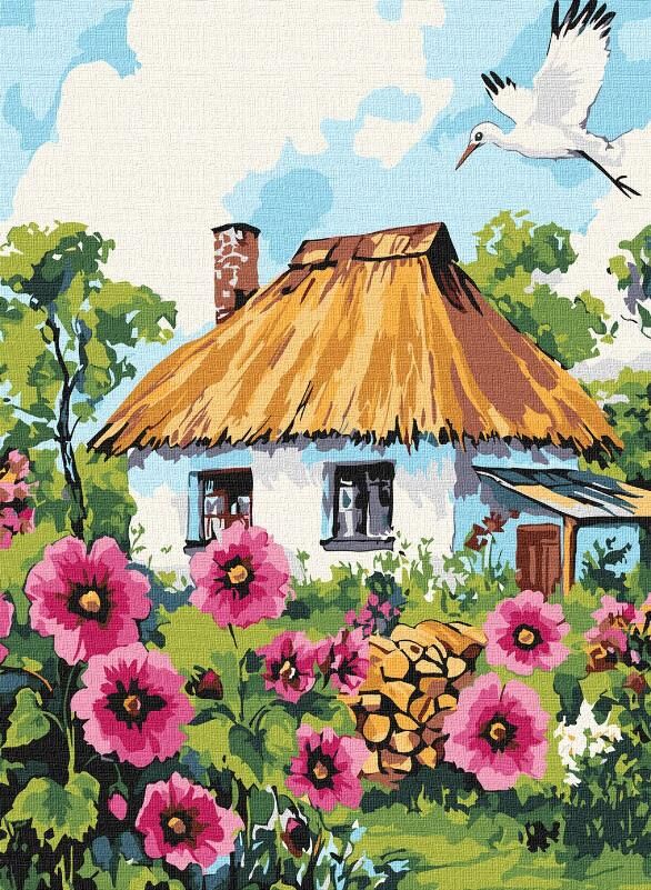 Розпис по номерах 30х40 КНО6407 Мальви біля хати Ідейка Ціна (цена) 176.30грн. | придбати  купити (купить) Розпис по номерах 30х40 КНО6407 Мальви біля хати Ідейка доставка по Украине, купить книгу, детские игрушки, компакт диски 0