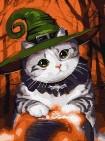 Розпис по номерах 30х40 КНО6665 Котик-чарівник "Ідейка"