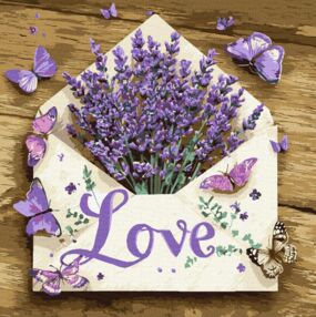 Розпис по номерах 40х40 КНО5175 Лаванда в конверті "Ідейка"