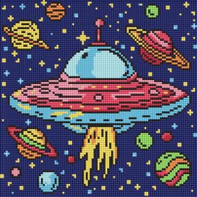 Алмазна мозаїка 30х30 АМО8107 Космічна подорож "Ідейка"