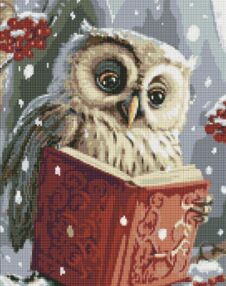 Алмазна мозаїка 40х50 АМО7816 Розумна совушка з АВ стразами "Ідейка"