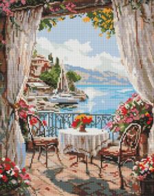 Алмазна мозаїка 40х50 АМО8179 Літня тераса "Ідейка"
