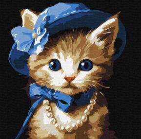 Розпис по номерах 30х30 КНО6739 Котик в капелюсі "Ідейка"