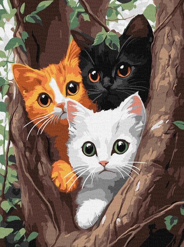 Розпис по номерах 30х40 КНО6736 Котики на дереві Ідейка Ціна (цена) 172.10грн. | придбати  купити (купить) Розпис по номерах 30х40 КНО6736 Котики на дереві Ідейка доставка по Украине, купить книгу, детские игрушки, компакт диски 0