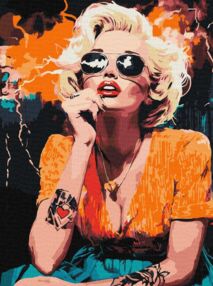 Розпис по номерах 30х40 КНО8567 Монро в Голлівуді "Ідейка"