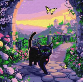 Розпис по номерах 40х40 КНО6780 Казковий кіт "Ідейка"