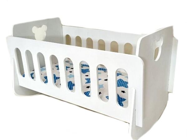 Ліжечко  колиска деревяне для ляльки біле 43*24*25 Ціна (цена) 405.00грн. | придбати  купити (купить) Ліжечко  колиска деревяне для ляльки біле 43*24*25 доставка по Украине, купить книгу, детские игрушки, компакт диски 0