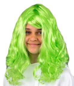 Карнавальна перука хвиляста салатова KA-23-5130