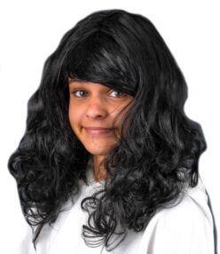 Карнавальна перука хвиляста чорна KA-23-5132