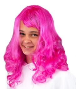 Карнавальна перука хвиляста малинова KA-23-5135