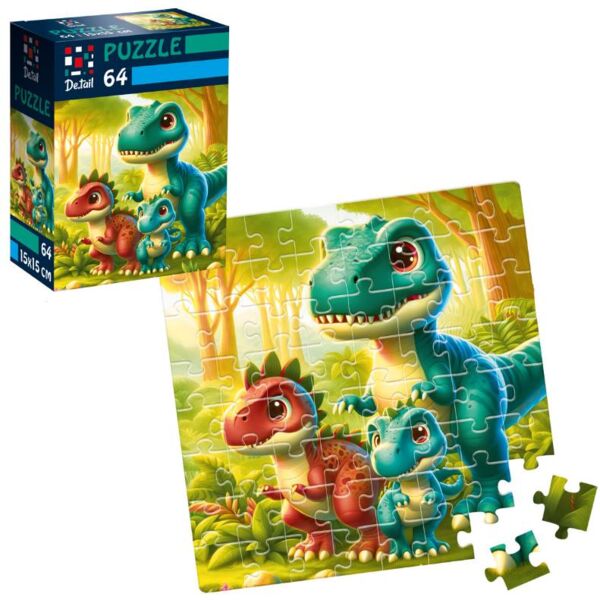Пазли Веселі динозаврики 64 елемента DT1234-21 Ціна (цена) 33.60грн. | придбати  купити (купить) Пазли Веселі динозаврики 64 елемента DT1234-21 доставка по Украине, купить книгу, детские игрушки, компакт диски 1