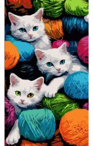 Розпис по номерах 50х25 WW223 Милі кошенята в нитках "Strateg"