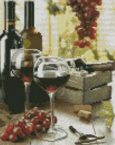 Алмазна мозаїка 30х40 HX446 Вино у келихах "Strateg"