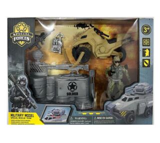 Військовий набір мотоцикл солдат зброя барикада 25033