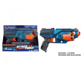 Іграшковий Пістолет механічний з барабаном та м'якими набоями 8 штук ВТ322