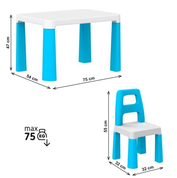 Стіл дитячий з двома стільцями блакитний 0471 Ціна (цена) 1 266.00грн. | придбати  купити (купить) Стіл дитячий з двома стільцями блакитний 0471 доставка по Украине, купить книгу, детские игрушки, компакт диски 1