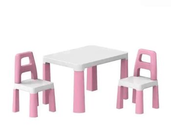 Стіл дитячий з двома стільцями рожевий 0457
