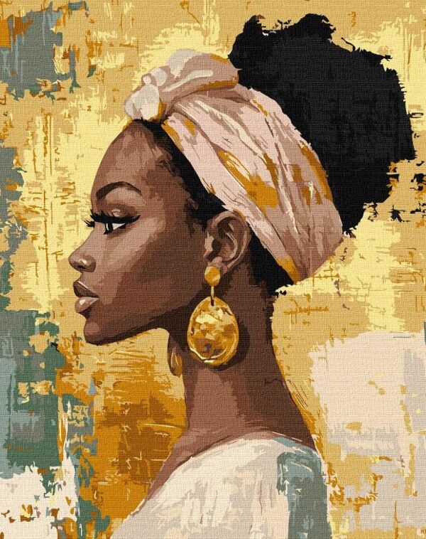 Розпис по номерах 40х50 КНО8686 Красуня з золотими сережками з фарбами металік Ідейка Ціна (цена) 206.00грн. | придбати  купити (купить) Розпис по номерах 40х50 КНО8686 Красуня з золотими сережками з фарбами металік Ідейка доставка по Украине, купить книгу, детские игрушки, компакт диски 0