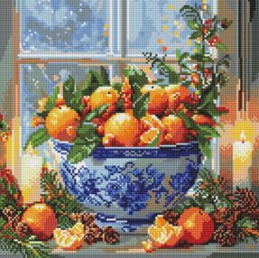 Алмазна мозаїка 40х40 АМО20007 Цитрус у вазі "Ідейка"