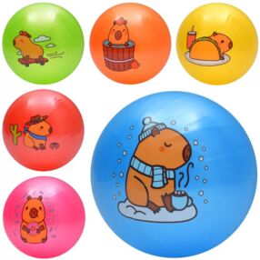 Мяч гумовий дитячий Капібара 6 кольорів мікс видів MS 3774