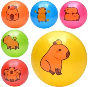 Мяч гумовий дитячий Капібара 6 кольорів мікс видів MS 3775