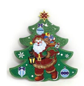 Плакат Ялинка з Дідом Морозом 30 х 28 см 9877