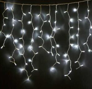 Електрогірлянда бахрома 120 LED 300 х 70 см перехідник біле світло RV-47