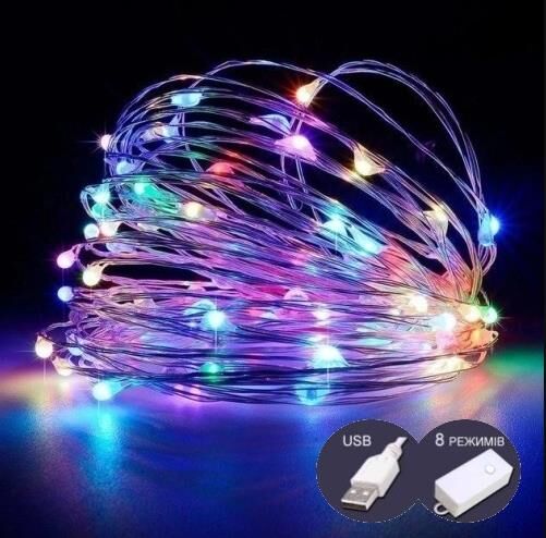 Електрогірлянда Роса 100 LED 10 м на батарейках + USB мульти колір 1901-01 Ціна (цена) 131.00грн. | придбати  купити (купить) Електрогірлянда Роса 100 LED 10 м на батарейках + USB мульти колір 1901-01 доставка по Украине, купить книгу, детские игрушки, компакт диски 0