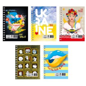 Блокнот А6 80аркушів лаковий пружина збоку патріотичні