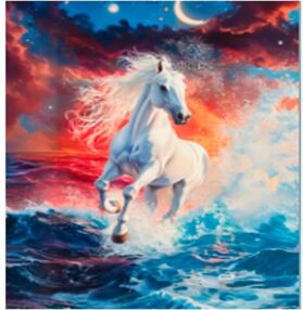 Алмазна діамантова мозаїка 20 х 30 см Білий кінь YG0296